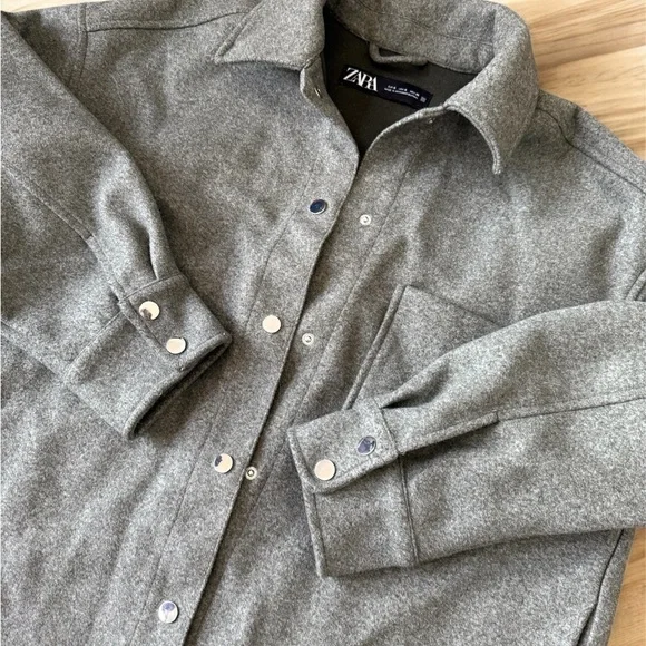 Zara Women’s Oversized Shacket Shirt Jacket Green Size SM grunge outdoor fall - Picture 1 of 9